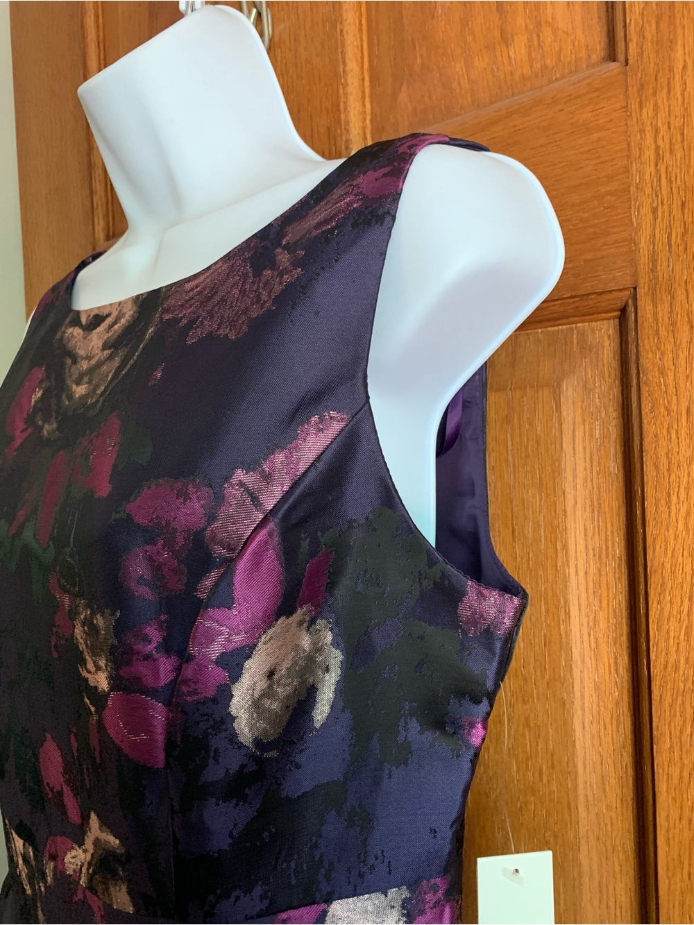 NWT Eliza J Black Floral Jacquard Fit-and-Flare Midi Dress Size 6 - Picture 3 of 10